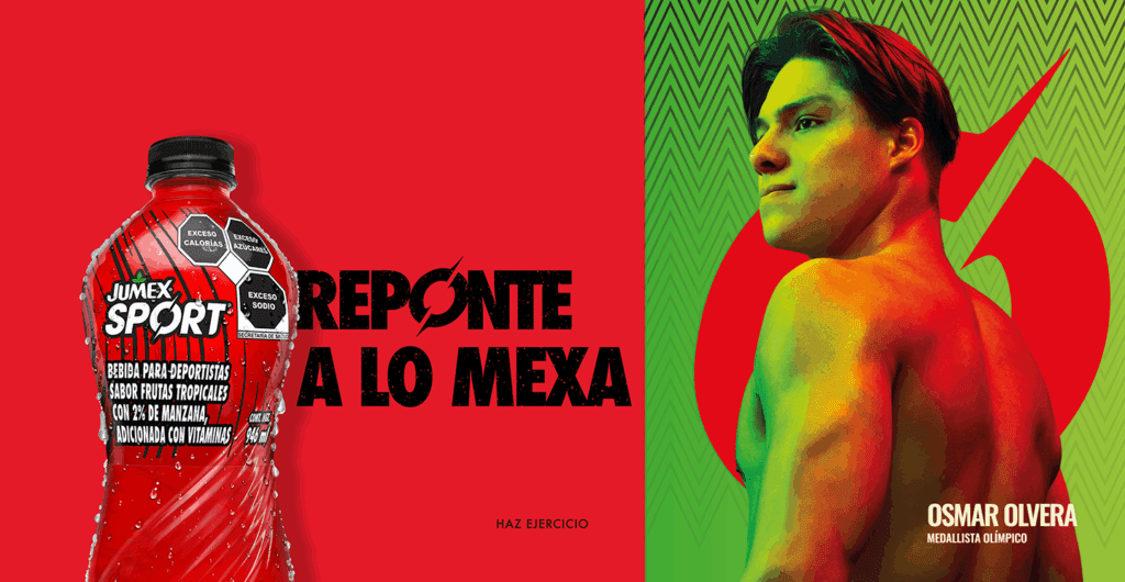 Osmar Olvera, medallista olímpico, promociona Jumex Sport con el lema "REPONTE A LO MEXA".